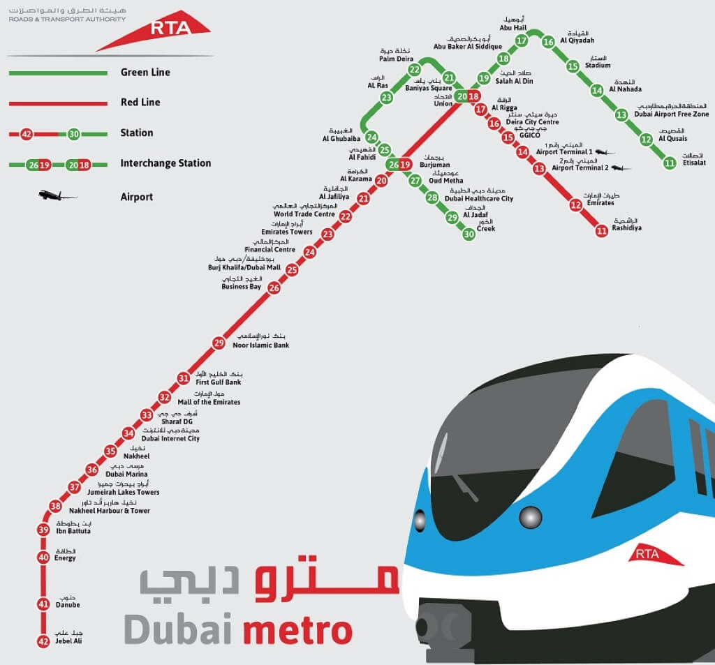 Dubai metro térkép